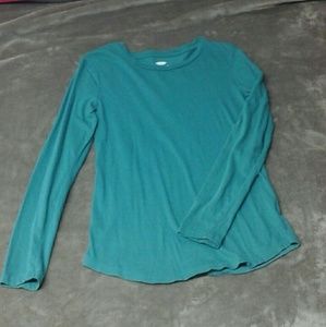 Teal long-sleeved shirt